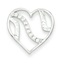 Sterling Silver RG Plated Engraveable Heart Polished Front/Satin Back Disc 